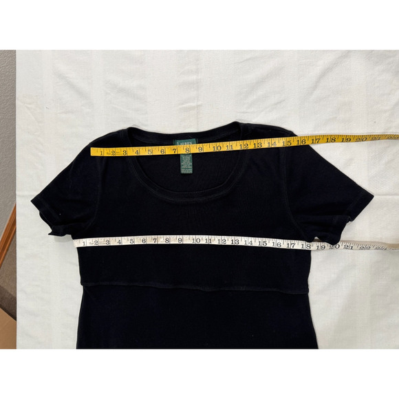 RALPH LAUREN KNIT T SHIRT DRESS SZ LARGE MAXI BLACK WOMEN'S - Picture 8 of 10